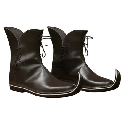 Medieval Tulip Boot | Low Poulaines Leather Shoes for LARP & Ren Faire Costume