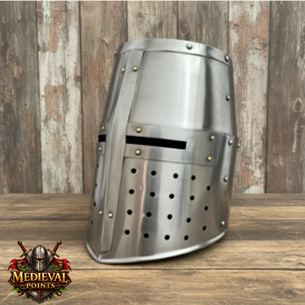 Templar Crusader Helmet with Display Stand : Knight helmet , Gift for Him