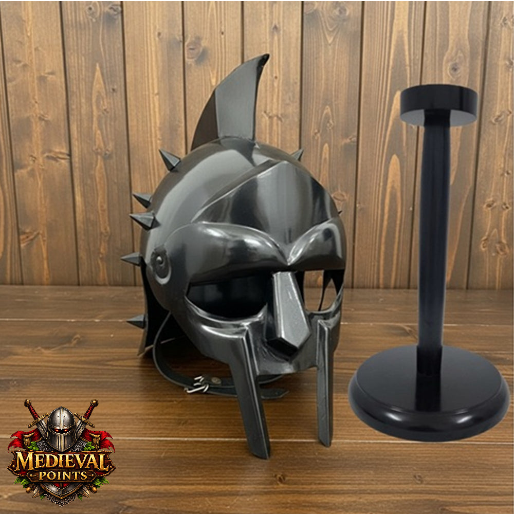 Gladiator Maximus Helmet: for Role Play with Display Stand for Home Office Decor