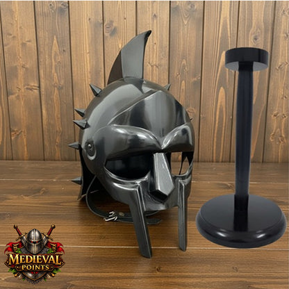 Gladiator Maximus Helmet: for Role Play with Display Stand for Home Office Decor