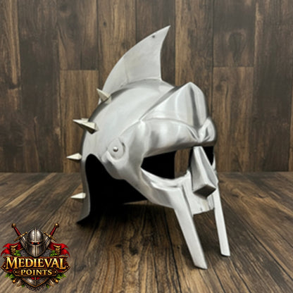 Gladiator Maximus Helmet: for Role Play with Display Stand for Home Office Decor