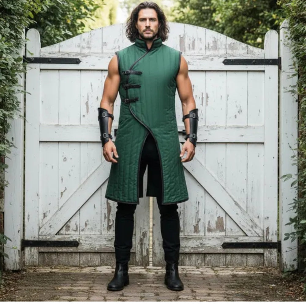 Sleeve less Gambeson : Royal Blue Padded Costume , Halloween gifts