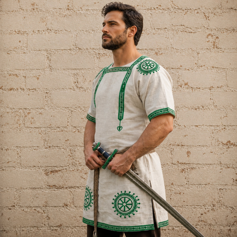 Roman Tunic with Manicata Sleeves | Renaissance Faire Costume | Medieval LARP Warrior Outfit | Historical Reenactment Armor Tunic