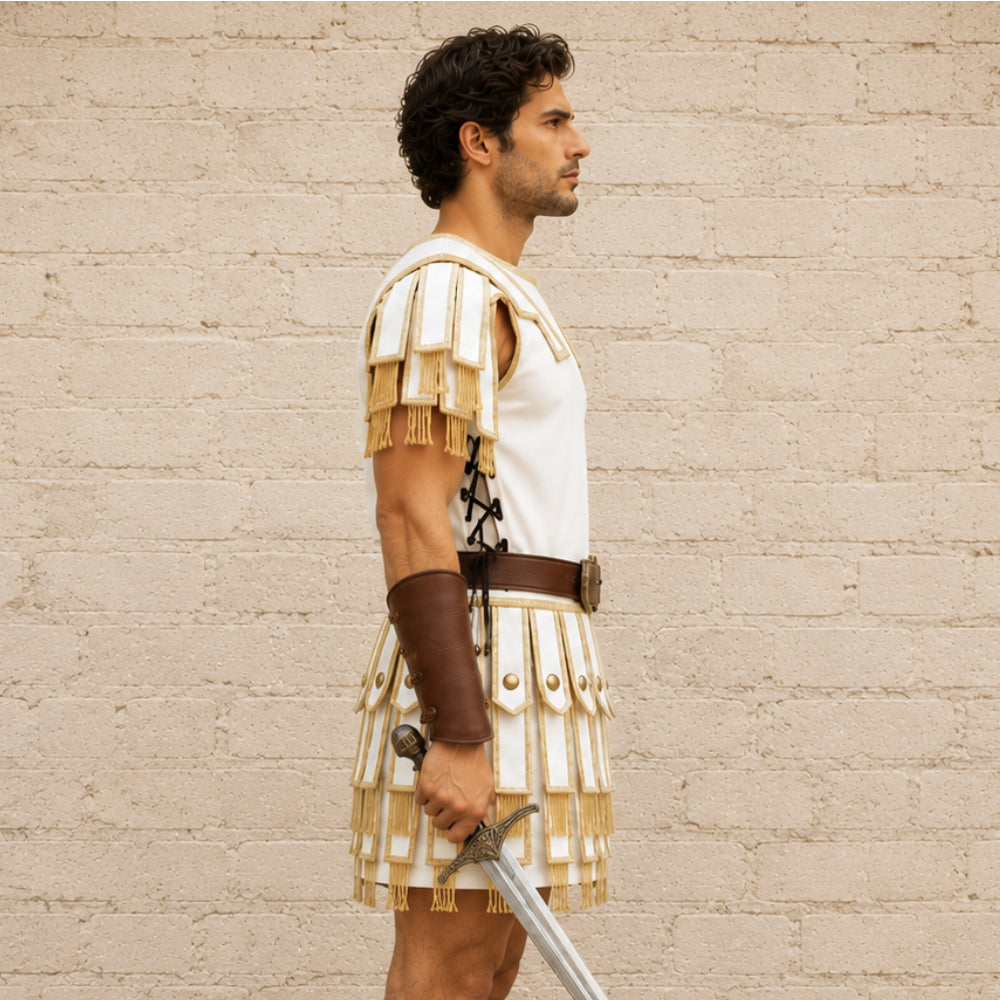 Roman Subarmalis Costume | White Roman Subarmalis Tunic | Gladiator & Legionary Undergarment Costume