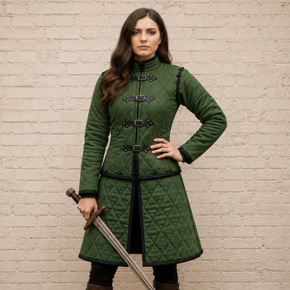 Royal Blue Medieval Gambeson – Padded Armor for Historical Reenactment