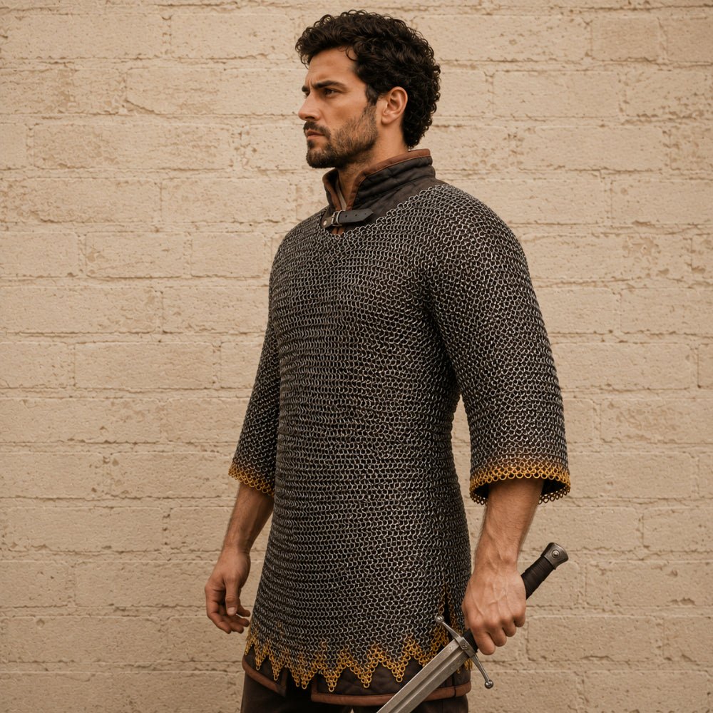 Titanium Chainmail Shirt – 9MM Flat Ring Haubergeon Armor