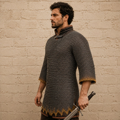 Titanium Chainmail Shirt – 9MM Flat Ring Haubergeon Armor