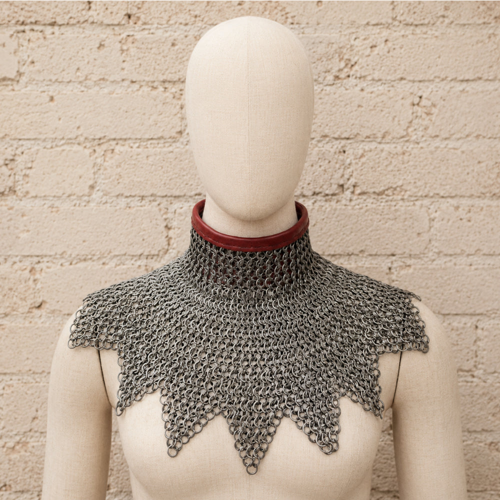 8mm Riveted Chainmail Gorget – Mild Steel Medieval Collar for Halloween & Cosplay