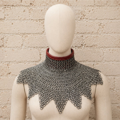 8mm Riveted Chainmail Gorget – Mild Steel Medieval Collar for Halloween & Cosplay