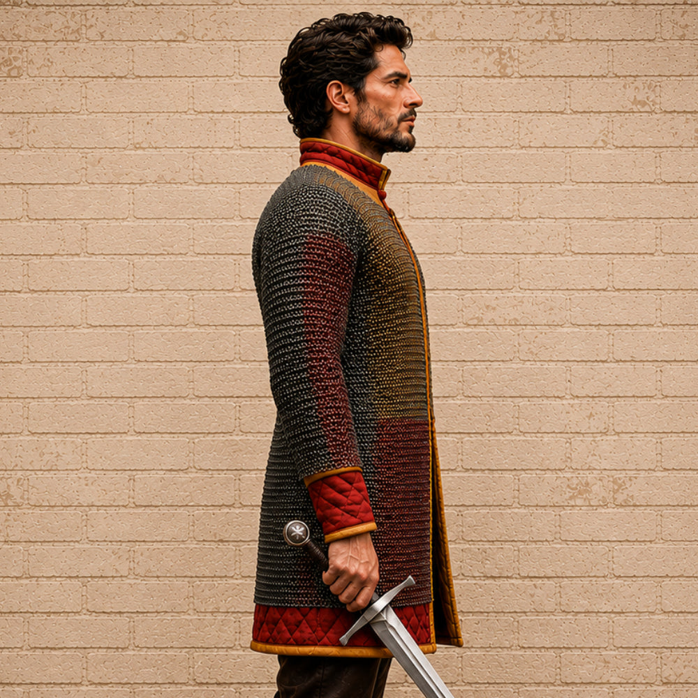 9mm Chainmail Shirt – Short Sleeve Flat Riveted Medieval Hauberk