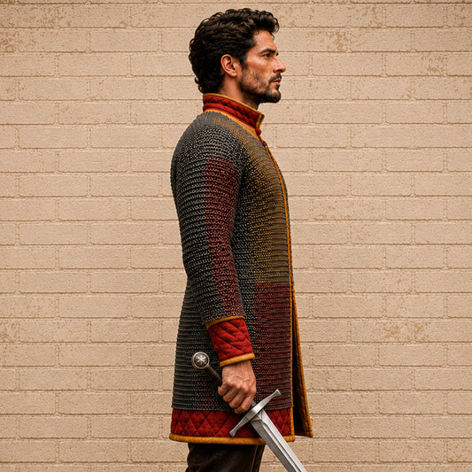 9mm Chainmail Shirt – Short Sleeve Flat Riveted Medieval Hauberk