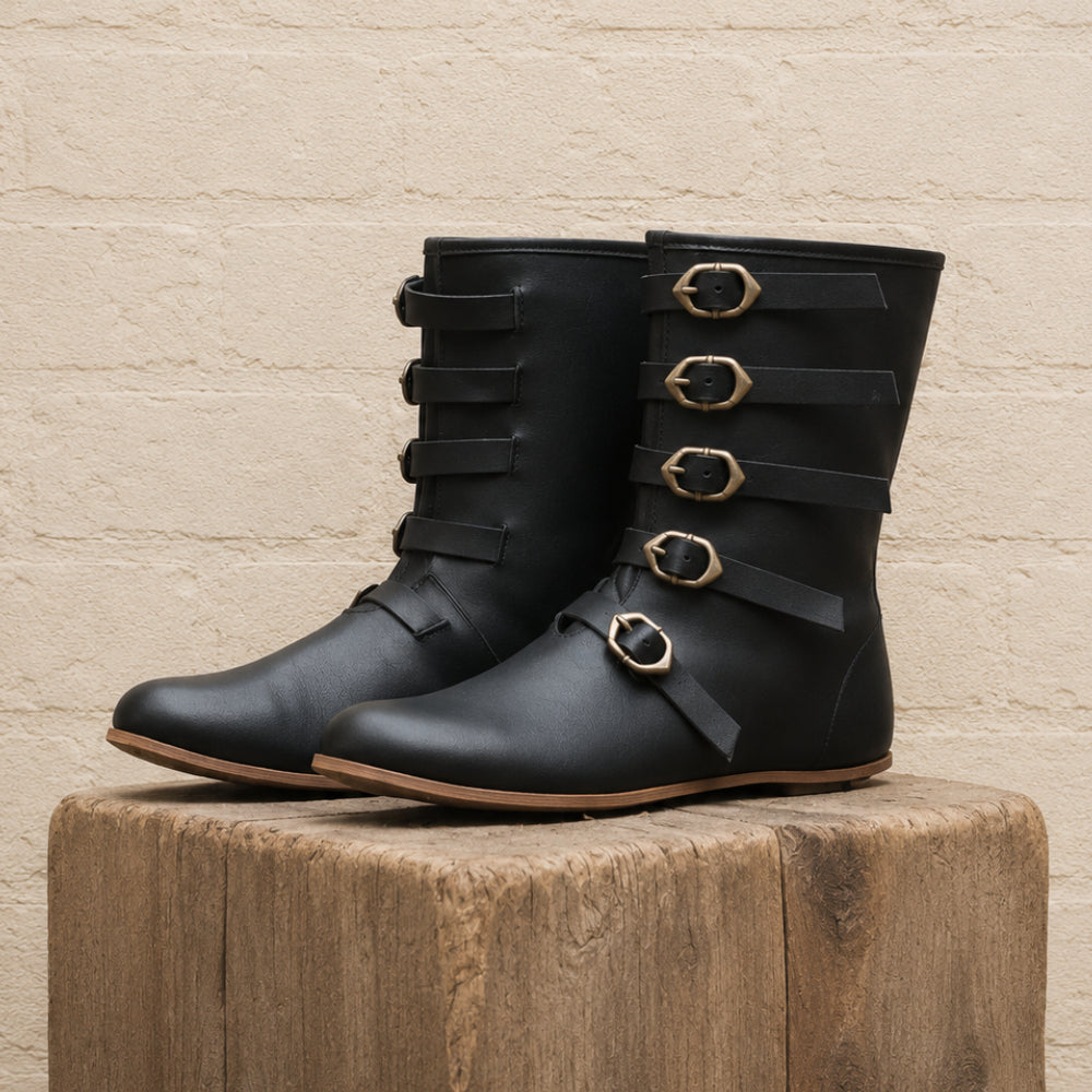 Medieval Leather Boots – Ren Faire, LARP & Pirate Cosplay Footwear