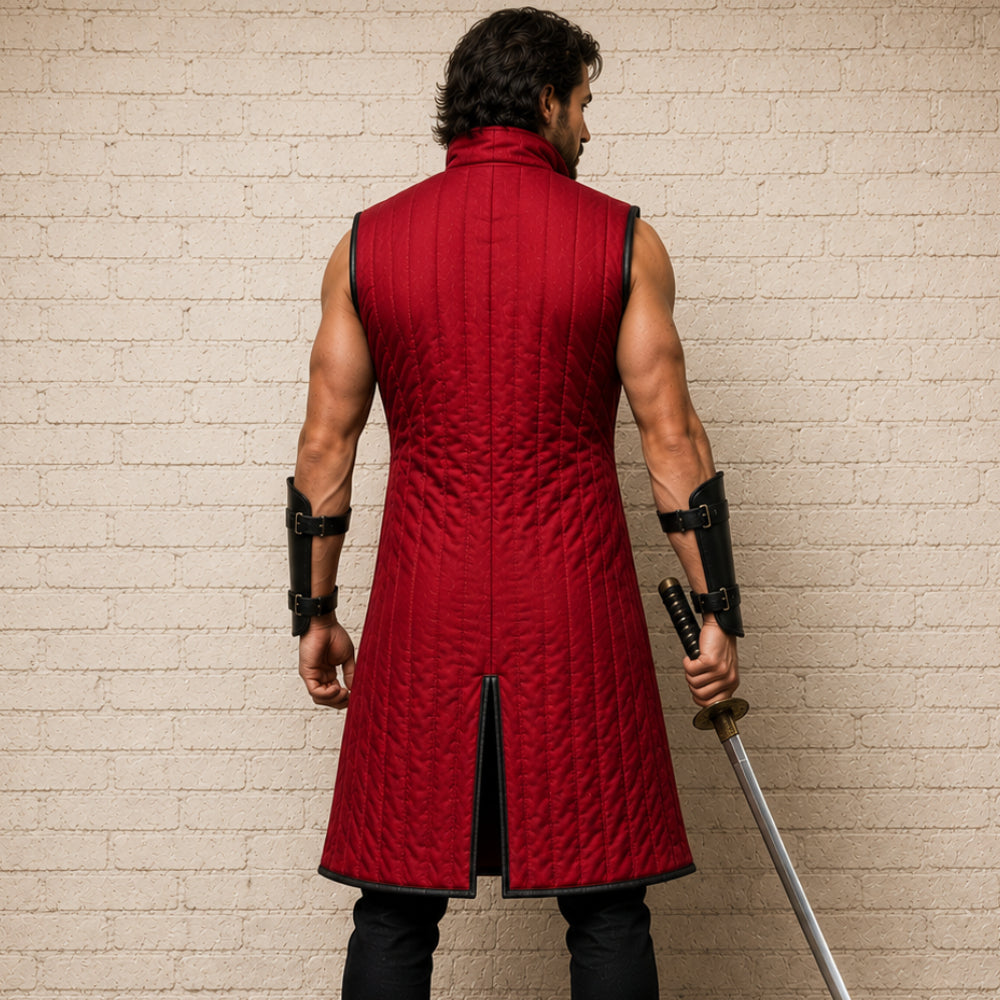 Sleeveless Royal Blue Gambeson | Medieval Padded Costume for Ren Faire & Halloween