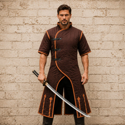 Brown Viking Gambeson – Renaissance Fair Quilted Armor Jacket