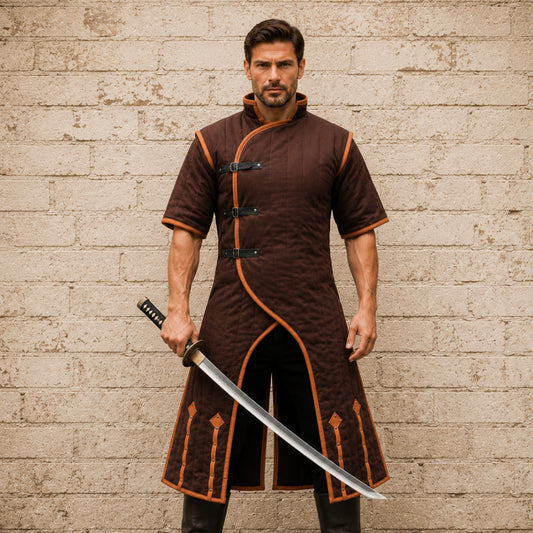 Brown Viking Gambeson – Renaissance Fair Quilted Armor Jacket