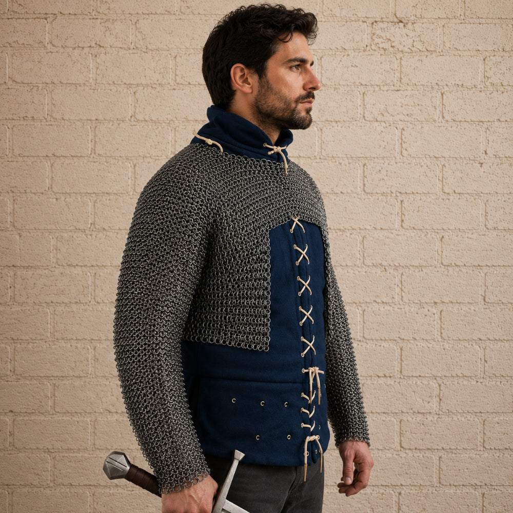 Medieval Chainmail Half Hauberk – 9mm Flat Riveted Ring Armor Shirt for LARP, Reenactment & Cosplay