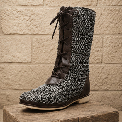 Stainless Steel Chainmail Boots – Viking Armor Footwear for LARP, Reenactment & Medieval Events