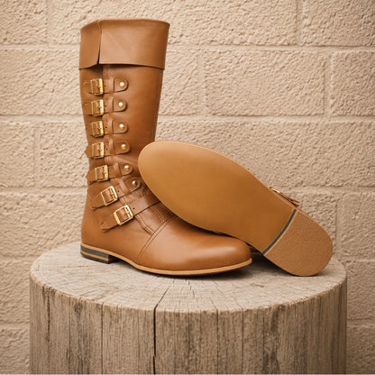Medieval Leather Boots – Viking & Pirate Style Footwear for Ren Faire, Reenactments, Theater & Halloween Events