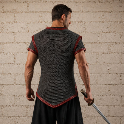 Roman Hamata Officer Chainmail Armor – 6MM Riveted Round Ring Maille Shirt for Reenactment, LARP & Halloween Events