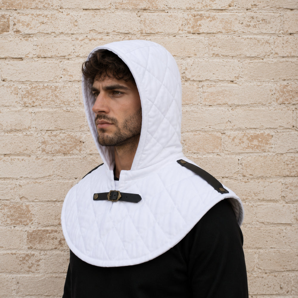 Medieval Padded Cotton Coif Hood for LARP, SCA & Renaissance Fairs