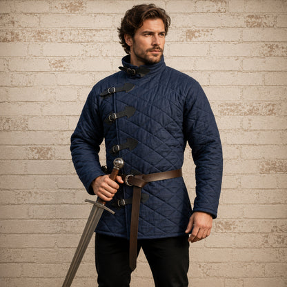 Medieval Blue Padded Gambeson – Knight & Viking Costume
