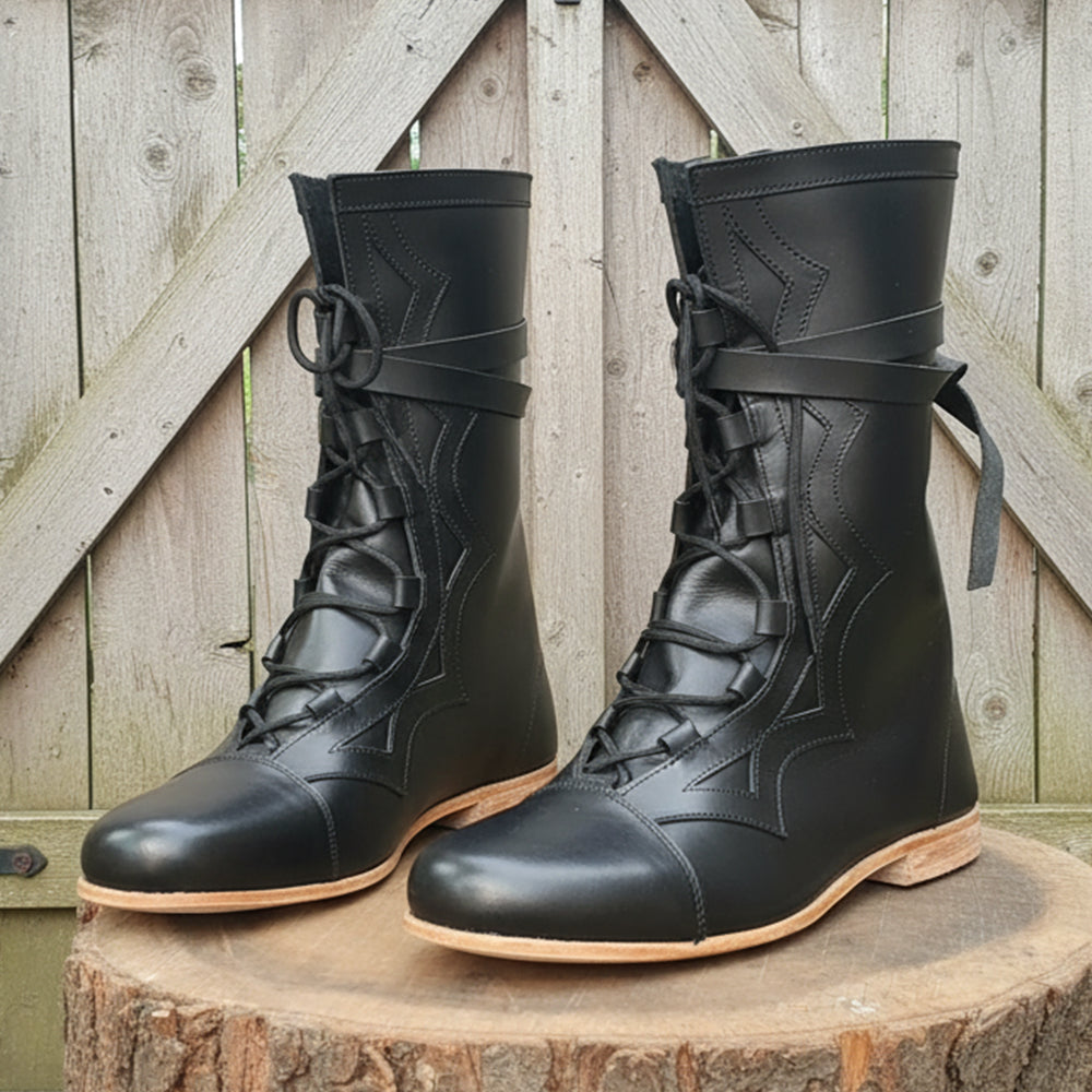 Medieval Renaissance Boots: Viking Pirate Style Ren faire Boots, Reenactments,