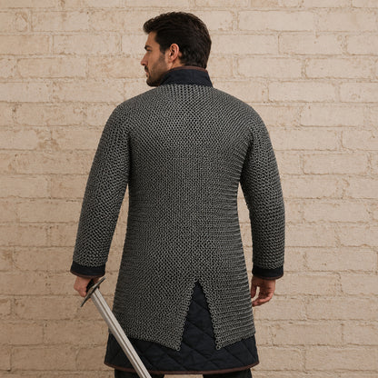 9mm Mild Steel Riveted Chainmail Hauberk – Medieval Armor for LARP & Reenactment