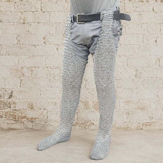 Chainmail Chausses – 9mm Riveted Medieval Leggings for LARP, Reenactment & Events