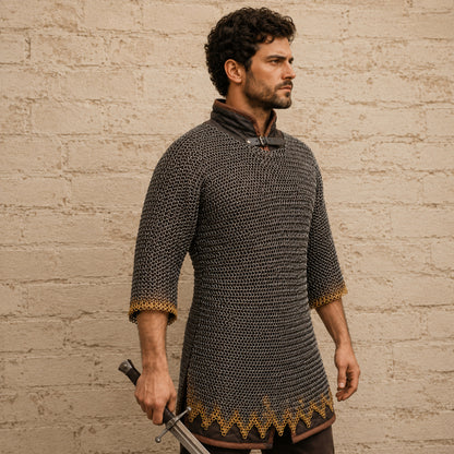 Titanium Chainmail Shirt – 9MM Flat Ring Haubergeon Armor