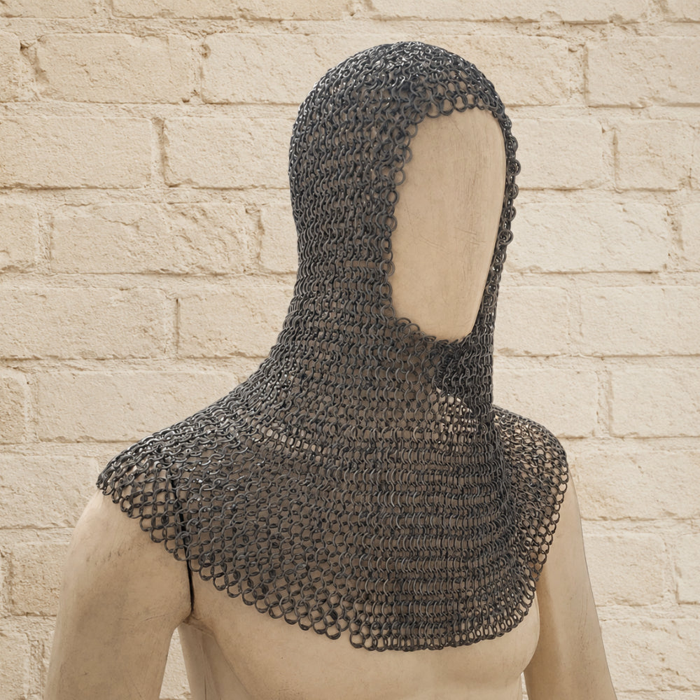 9MM Flat Riveted Chainmail Shirt with Washers – Sleeveless Medieval Costume Armor