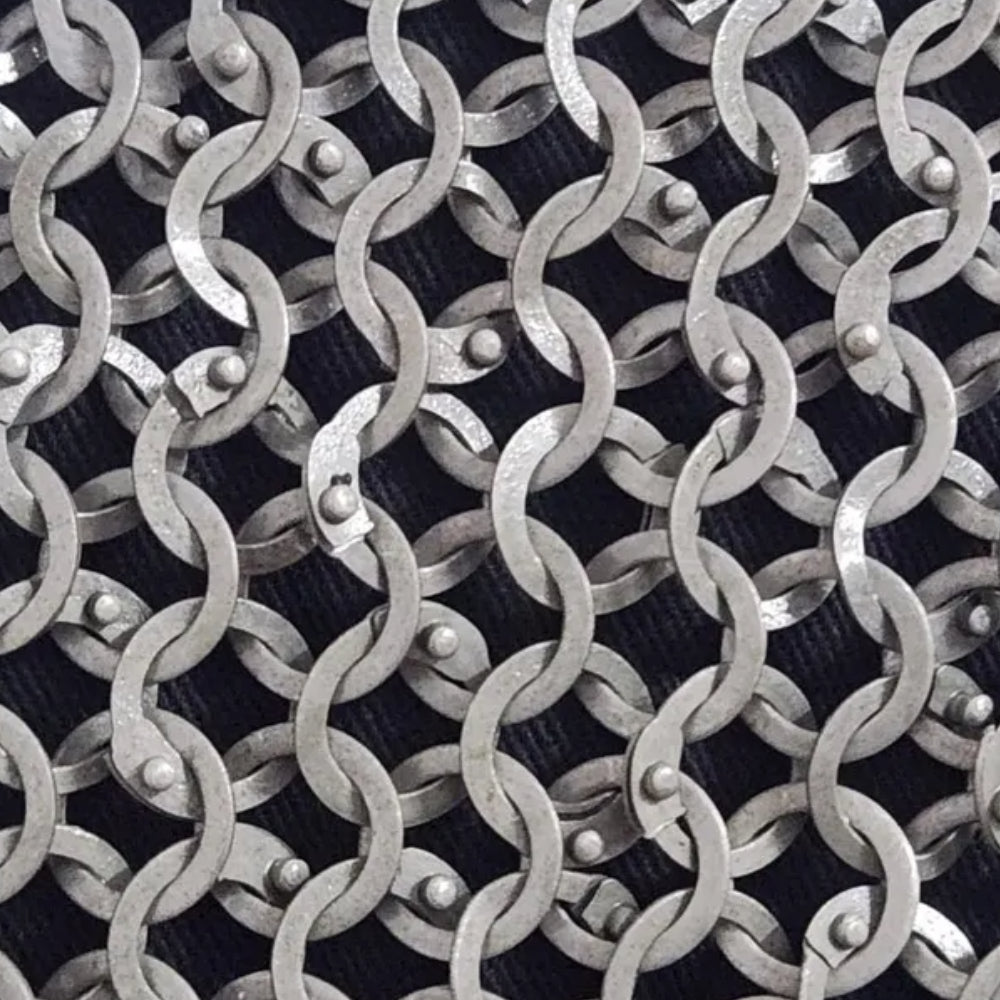 9MM Flat Ring Riveted Chainmail Shirt – Half Sleeve Medieval Armor Costume in Mild Steel for Ren Faire & LARP