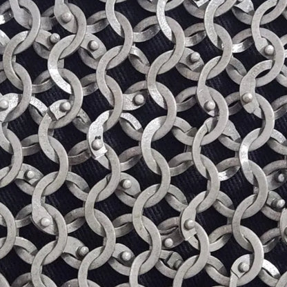 9MM Flat Ring Riveted Chainmail Shirt – Half Sleeve Medieval Armor Costume in Mild Steel for Ren Faire & LARP