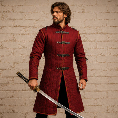 Wine Cotton Gambeson – Medieval LARP & Renaissance Fair Costume