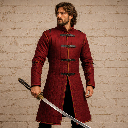 Wine Cotton Gambeson – Medieval LARP & Renaissance Fair Costume