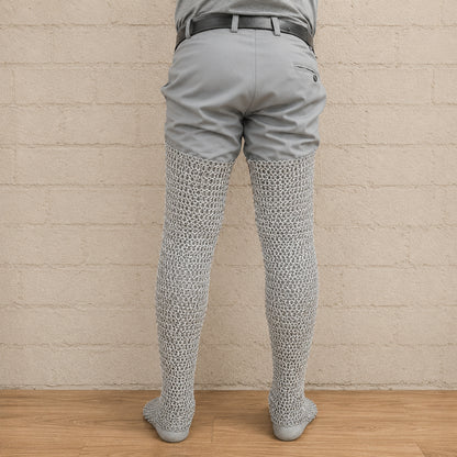 9mm Aluminum Chainmail Chausses – Round Riveted Medieval Leg Armor for LARP, Reenactment & Cosplay
