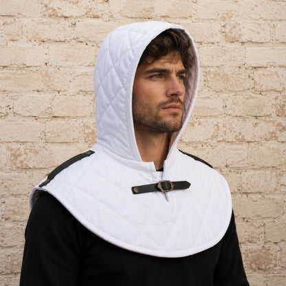 Medieval Padded Cotton Coif Hood for LARP, SCA & Renaissance Fairs
