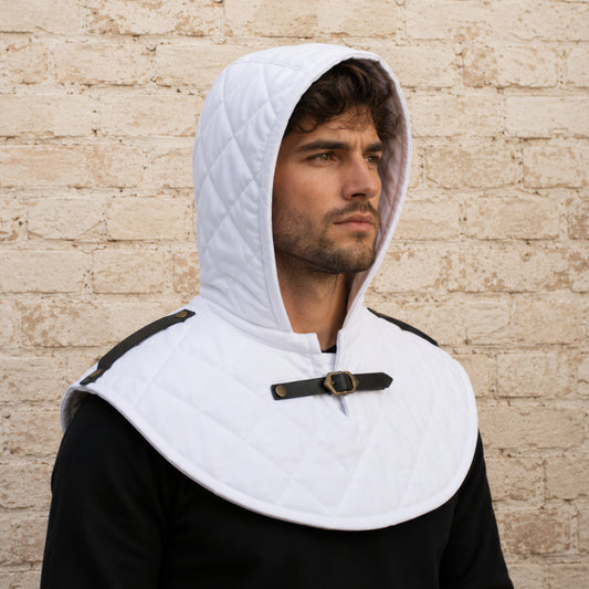 Medieval Padded Cotton Coif Hood for LARP, SCA & Renaissance Fairs