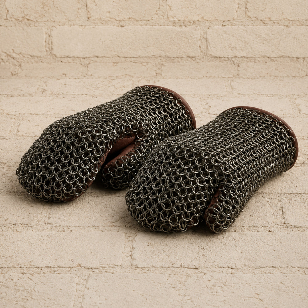 9mm Riveted Mild Steel Chainmail Gloves – Medieval Ren Faire, LARP & Cosplay Armor