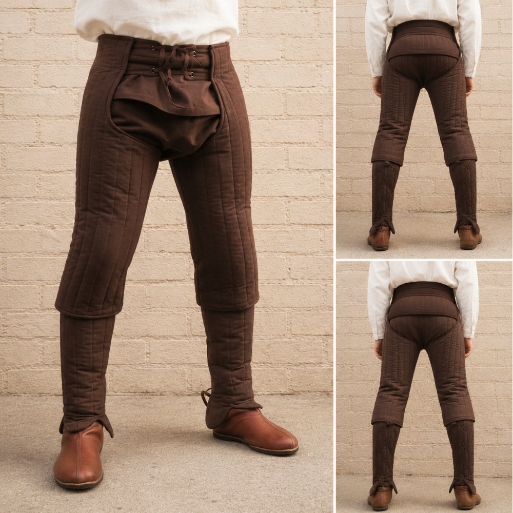 Medieval Padded Cotton Chausses – Quilted Leg Armor for SCA, LARP & Reenactment