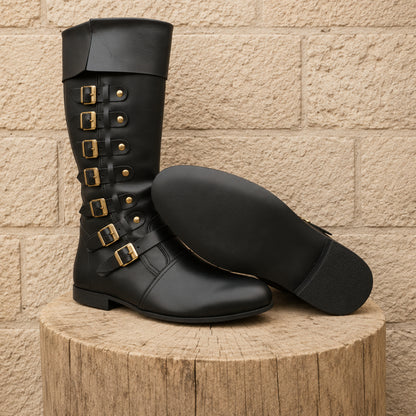 Medieval Leather Boots – Viking & Pirate Style Footwear for Ren Faire, Reenactments, Theater & Halloween Events