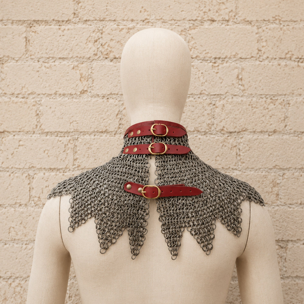 8mm Riveted Chainmail Gorget – Mild Steel Medieval Collar for Halloween & Cosplay