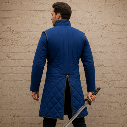 Leather Trim Medieval Gambeson – Renaissance Faire Costume