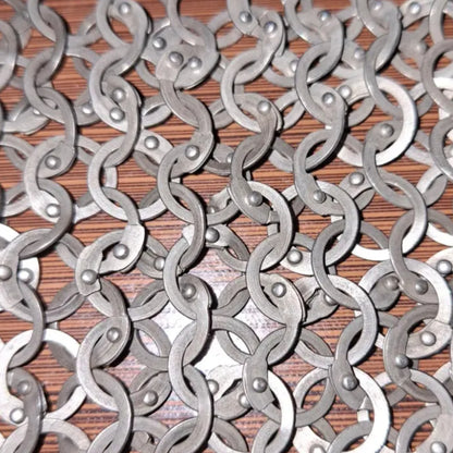 Stainless Steel Chainmail Hauberk – 9mm Flat Riveted Rings with Open Zigzag Design