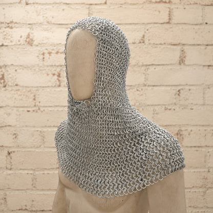 Aluminium Chainmail Shirt – 10MM Flat Riveted Rings with Solid Washers, Medieval Halloween Costume Armor