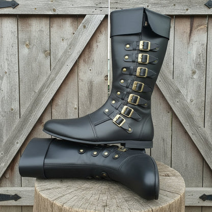 Medieval Leather Boots: Viking Pirate Style Renfaire Boots, Reenactments, Theater, Halloween events
