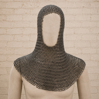 9MM Flat Ring Riveted Chainmail Shirt – Half Sleeve Medieval Armor Costume in Mild Steel for Ren Faire & LARP