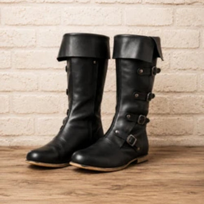 Medieval Renaissance Leather Boots – Viking & Pirate Style Footwear for Renfaire, Reenactments, Theater, and Halloween Events