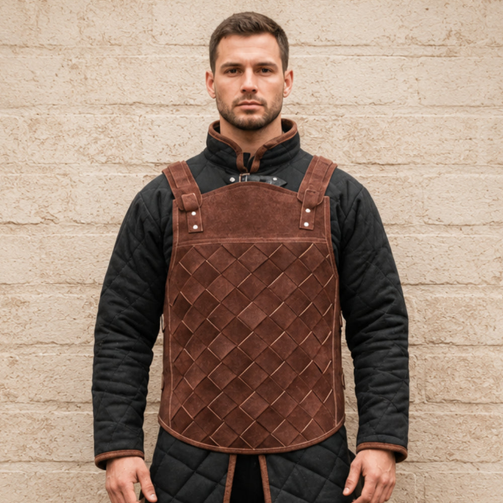 Medieval Leather Body Armor – Brown Mercenary Costume for Ren Faire, LARP & Cosplay