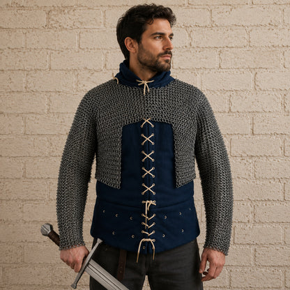 Medieval Chainmail Half Hauberk – 9mm Flat Riveted Ring Armor Shirt for LARP, Reenactment & Cosplay