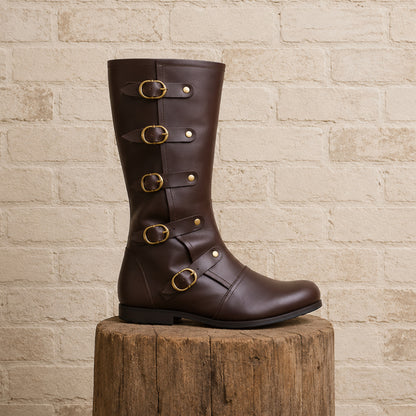 Medieval Leather Boots – Viking, Pirate & Ren Faire Costume Shoes for Halloween Events